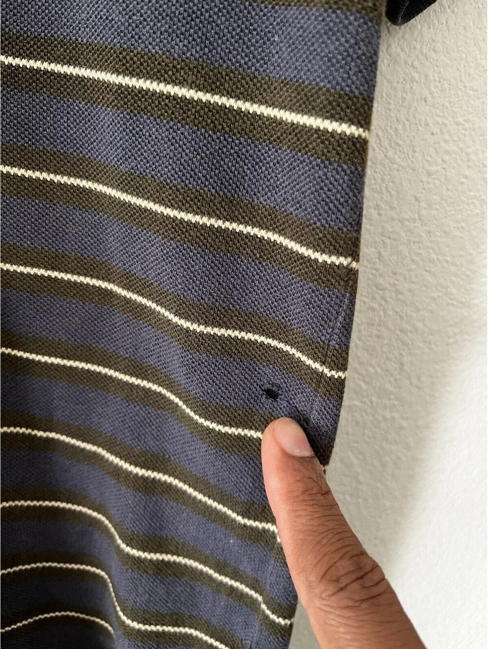 Vintage Polo Ralph Lauren Striped Polo Shirt Large Grey